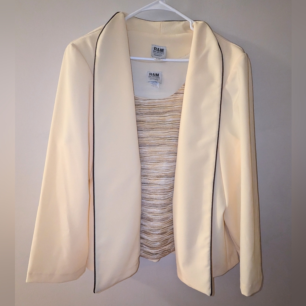 R&M Richards Set Blazer / Jacket w/ shoulder pads & Matching Tank Size 24W